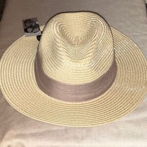 Stylish Cream and Tan Fedora Hat
